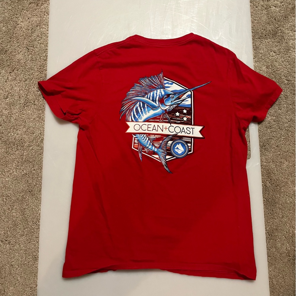 Ocean + Coast Red Graphic T-Shirt